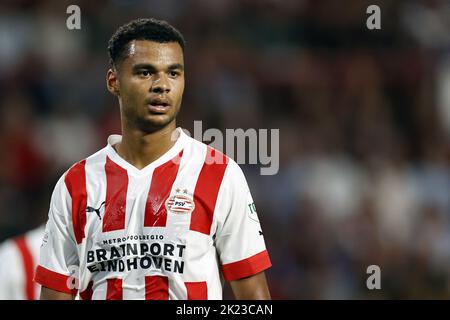EINDHOVEN - Cody Gakpo vom PSV Eindhoven während des UEFA Champions League-Play-off-Spiels zwischen PSV Eindhoven und dem Rangers FC am 24. August 2022 im Phillips Stadium in Eindhoven, Niederlande. ANP | Dutch Höhe | Maurice van Steen Stockfoto
