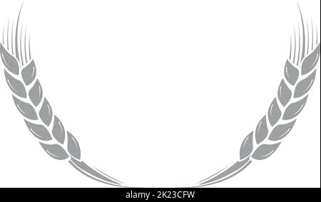 Rundes Emblem für Getreideernte. Weizenohretikett Stock Vektor
