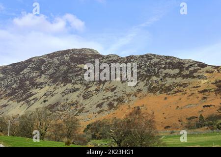 Blick über Sheffield Pike Fell, Glenridding Village, Lake District National Park, Cumbria, England, Großbritannien Sheffield Pike Fell ist einer der Wainwright-Städte aus dem Jahr 214 Stockfoto