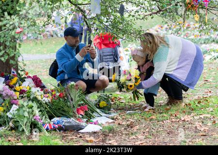 Die Nation trauert weiterhin um den Verlust von Königin Elisabeth II. Am Donnerstag. Bild aufgenommen am 11.. September 2022. © Belinda Jiao jiao.bilin@gmail.com 0 Stockfoto