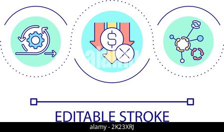 Symbol für dezentrales Blockchain-Netzwerk-Loop-Konzept Stock Vektor