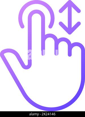 Vertikales Scrollen mit linearem Gradienten-Vektor-Symbol Stock Vektor