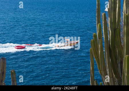 CRAN CANARIA, PUERTO RICO - 16. NOVEMBER 2019: Marina in Puerto Rico de Gran Canaria. Stockfoto