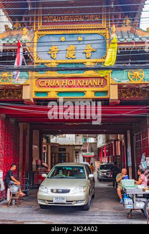 Bangkok Thailand 22. Mai 2018 Bunte China Town Chua Hoikhanh Tempel Eingangstor in Bangkok Thailand. Stockfoto