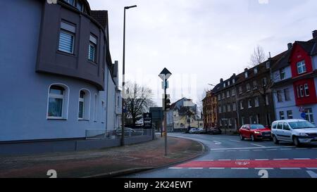 Dortmund, 28. Dezember 2021: Dortmunder Blick auf Stadt und Straße in Dortmund, Deutschland, am 28. Dezember 2021 Stockfoto