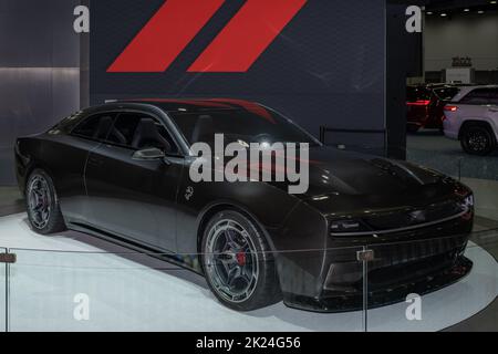 DETROIT, MI/USA - 15. SEPTEMBER 2022: Ein Dodge Charger, ein Konzeptfahrzeug von Dayona SRT auf der North American International Detroit Auto Show (NAIAS). Stockfoto