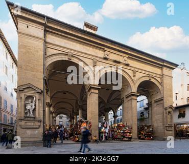 Florenz, Italien. Januar 2022. Ein Hallenmarkt im historischen Zentrum der Stadt Stockfoto