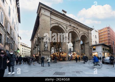 Florenz, Italien. Januar 2022. Ein Hallenmarkt im historischen Zentrum der Stadt Stockfoto