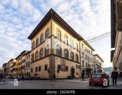 Florenz, Italien. Januar 2022. Außenansicht des Horne-Museumsgebäudes im Stadtzentrum Stockfoto