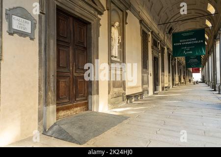 Florenz, Italien. Januar 2022. Blick auf die uffizien im historischen Zentrum der Stadt Stockfoto