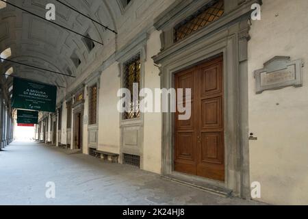 Florenz, Italien. Januar 2022. Blick auf die uffizien im historischen Zentrum der Stadt Stockfoto