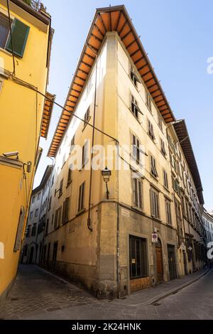 Florenz, Italien. Januar 2022. Außenansicht des Hauses von Michelangelo Buonarroti im historischen Zentrum der Stadt Stockfoto