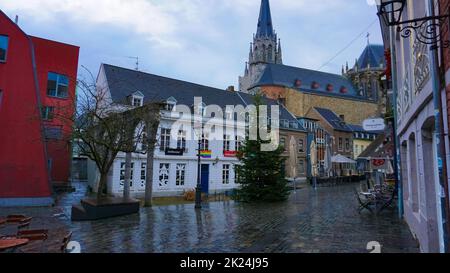 Aachen, Deutschland - 03. Januar 2022: Die Altstadt von Aachen, Deutschland am 03. Januar 2022 Stockfoto