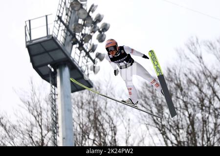 Stefan Kraft (Österreich / AUT) bei der Qualifikation zum FIS-Weltcup 2022 Skiliegen Oberstdorf Stockfoto