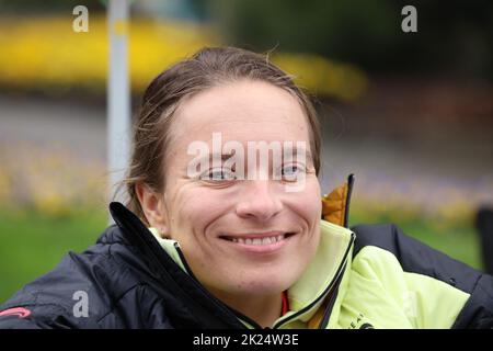 Anja Wicker (MTV Stuttgart) beim Medientag Europapark Rust - Team D Olympia und Paralympics Tokio und Peking Stockfoto