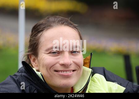 Anja Wicker (MTV Stuttgart) beim Medientag Europapark Rust - Team D Olympia und Paralympics Tokio und Peking Stockfoto