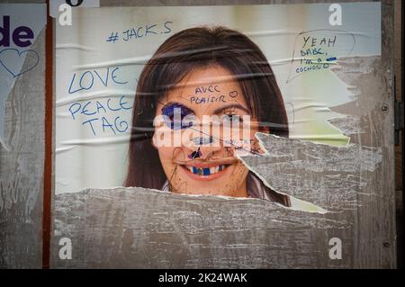 Lyon - Rhone Alpes Auvergne - Frankreich - 06. April 2022 - Ansicht der französischen Kandidaten für die Präsidentschaftswahlen 2022 Stockfoto