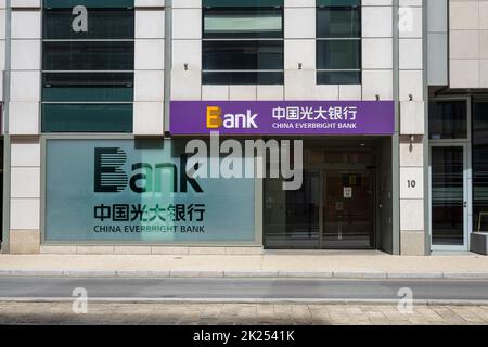 Luxemburg-Stadt, Mai 2022. Außenansicht der China Everbright Bank Niederlassung im Stadtzentrum Stockfoto