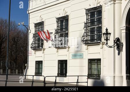 Bundeskanzleramt in Wien, Amtssitz des österreichischen Bundeskanzlers - Bundeskanzleramt in Wien, Amtssitz des Österreichischen Bundeskanzlers Stockfoto