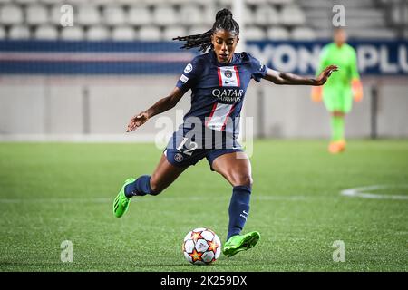 Paris, Frankreich, Frankreich. 21. September 2022. Ashley LAWRENCE von PSG während des UEFA Women's Champions League-Spiels zwischen Paris Saint-Germain und BK Hacken im Jean Bouin Stadium am 21. September 2022 in Paris, Frankreich. (Bild: © Matthieu Mirville/ZUMA Press Wire) Stockfoto