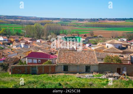 Übersicht. Hoyales de Roa, Provinz Burgos, Castilla Leon, Spanien. Stockfoto