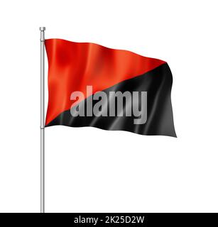 Anarchie Flagge isoliert auf weiß Stockfoto