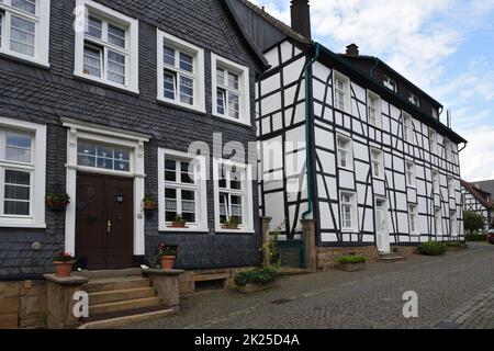 Fachwerkhäuser in Herdecke, Deutschland, Nordrhein-Westfalen Stockfoto