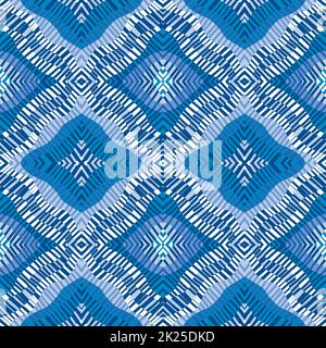 Blau gestreiftes Muster in geometrischen Formen Stockfoto