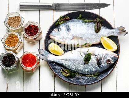 Frischer dorado-Fisch. Stockfoto