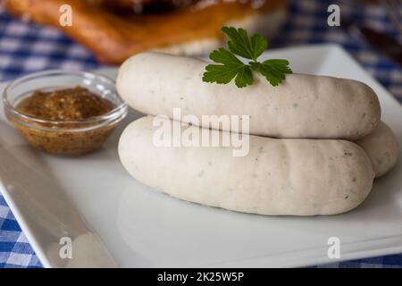 Bayerische Weißwürste Stockfoto