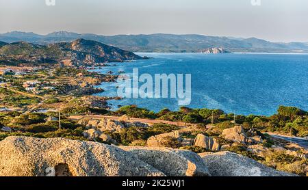 Blick auf Santa Reparata Bay, Santa Teresa Gallura, Sardinien, Italien Stockfoto