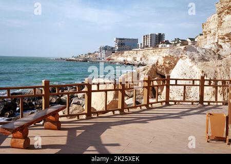 Felsweg in Aktau. Stockfoto