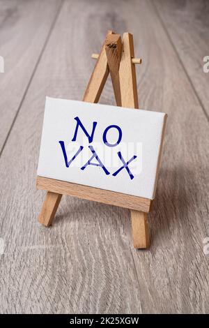 Kein vax-Zeichen Stockfoto
