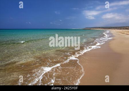 Schöne leere unberührten Strand im Karpass Region des nördlichen Zypern. Stockfoto