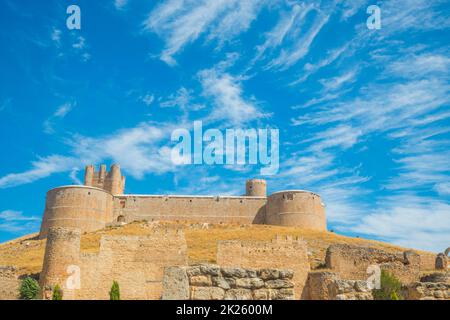 Mittelalterliche Burg. Berlanga de Duero, Provinz Soria, Castilla Leon, Spanien. Stockfoto