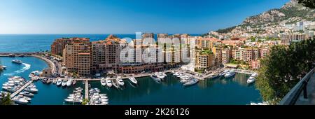 Port de Fontvieille Panorama Stockfoto