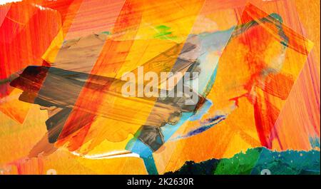 Abstraktes Bild mit Farbe Anschläge in verschiedenen Formen. Stockfoto