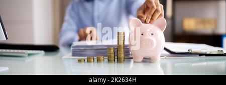 Kosteneinsparungen Und Finanzaudit Stockfoto