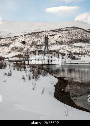 Brigde von Kafjord, Alta, Norwegen Stockfoto