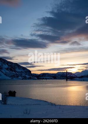 Brigde von Kafjord, Alta, Norwegen Stockfoto