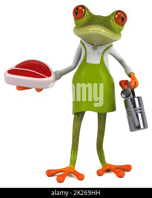 Spaß Frosch Gärtner - 3D-Darstellung Stockfoto