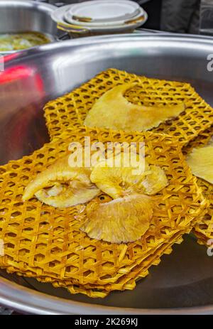 Thailändischer chinesischer Fisch- und Meeresfrüchtemarkt China Town Bangkok Thailand. Stockfoto