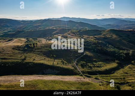 Die Landschaft der Schlammvulkane von Berca in Rumänien Stockfoto