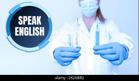 Text, der Inspiration zeigt. Sprechen Sie Englisch. Wort geschrieben auf Studie andere Fremdsprache Online verbale Kurse Testen neuer Impfstoff für das Virus präsentiert Vaccination Clinical Trials Stockfoto