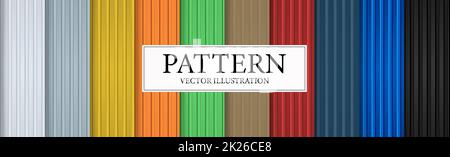 Set mit 10 Hintergrundmustern für Frachtcontainer in verschiedenen Farben – Vektor Stockfoto