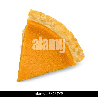 Ausschnitt aus der oberen Ansicht des Kürbiskuchen. Stockfoto