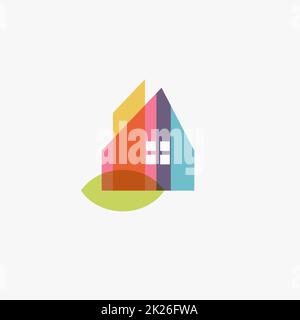 Chalet Home Logo Öko-Haus-Design Stockfoto