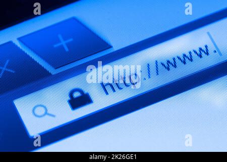 https-Symbol auf einem Bildschirm Stockfoto