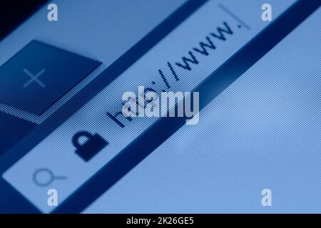 https-Symbol auf einem Bildschirm Stockfoto