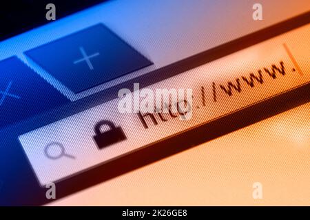 https-Symbol auf einem Bildschirm Stockfoto